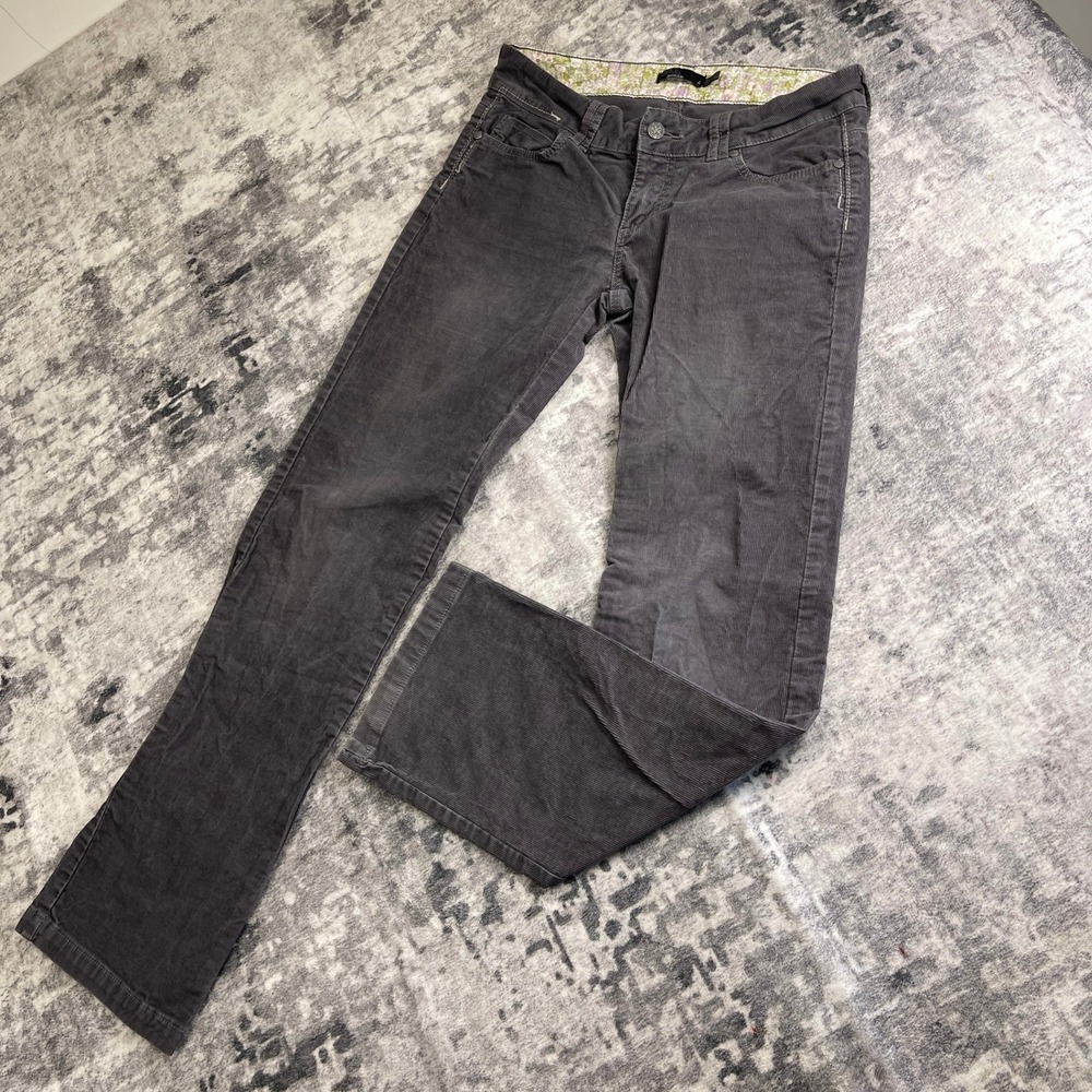 PrAna Women's 4 Grey Corduroy 5-Pocket Straight Leg‎ Hiking Pants